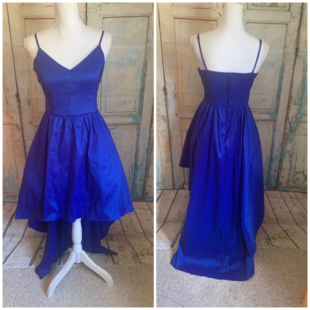 Blue high low dress